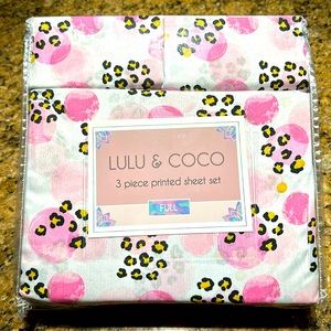 LULU & COCO Pink Leopard - 3 Piece Sheet Set